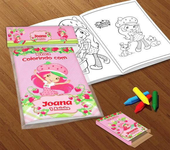 Kit Colorir Moranguinho (livrinho + Giz de Cera)