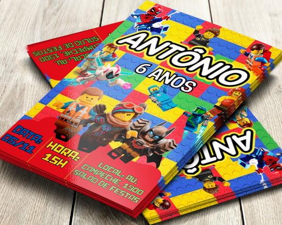 Convite Impresso Lego