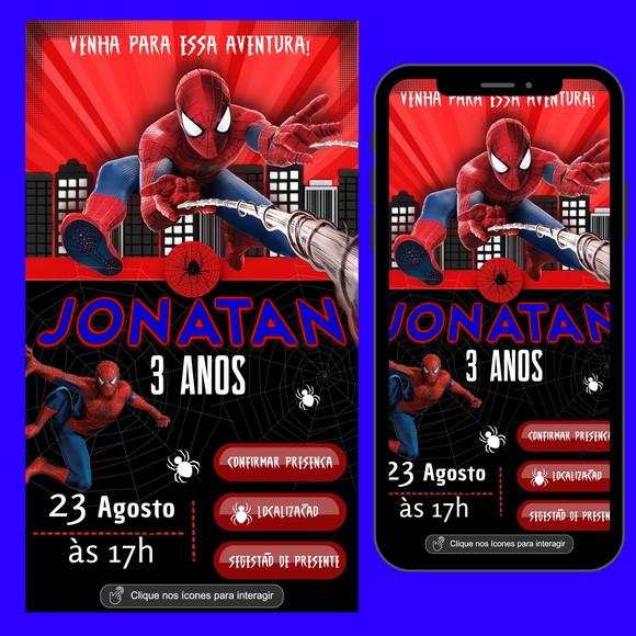 Convite Digital Interativo Homem Aranha