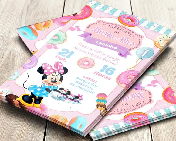 Convite Digital Minnie Confeitaria