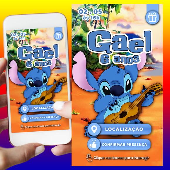 Convite Digital Interativo Lilo e Stitch