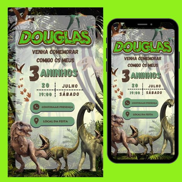 Convite Digital Interativo Dinossauro