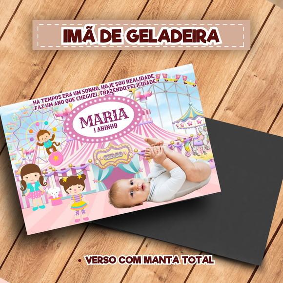 Imã de Geladeira Personalizado Circo Rosa