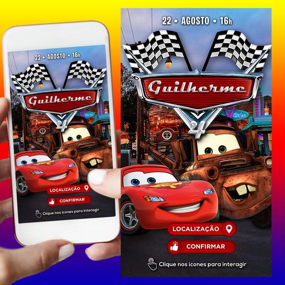 Convite Digital Interativo Carros Mcqueen