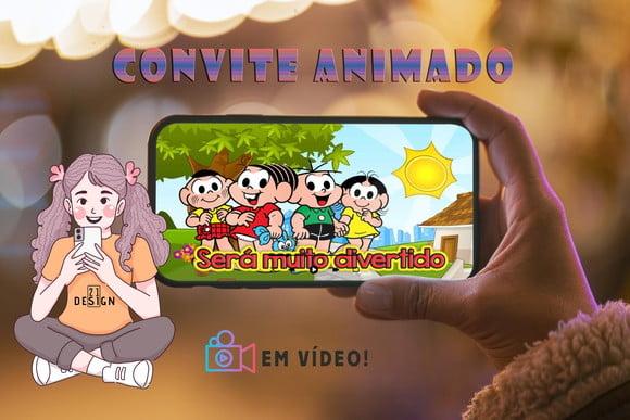 Convite De Aniversário Animado- Turma Da Mônica