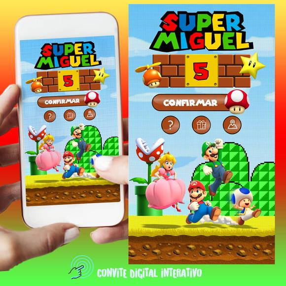 Convite Digital Interativo Super Mário