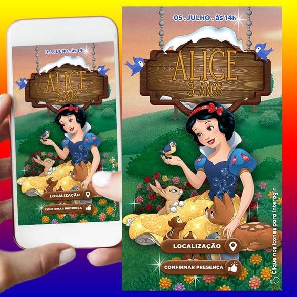 Convite Digital Interativo Branca de Neve