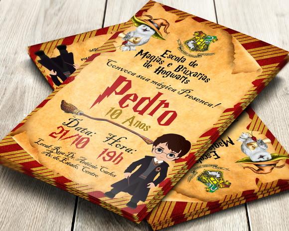 Convite Digital Harry Potter Cute