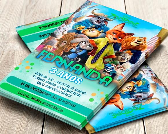Convite Digital Zootopia