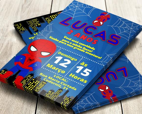 Convite Impresso Homem Aranha Cute