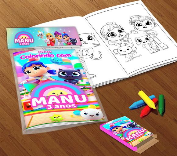 Kit Colorir Vera e o Reino do Arco-íris (livro+giz de Cera)