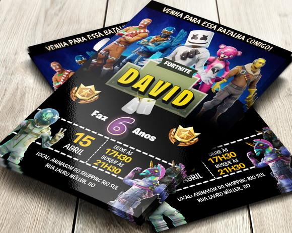 Convite Digital Fortnite
