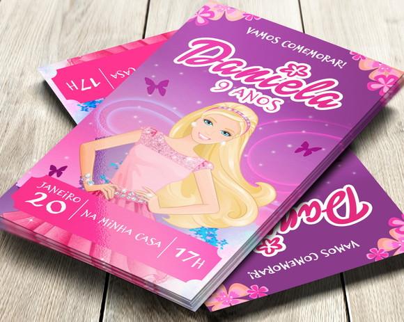 Convite Impresso Barbie