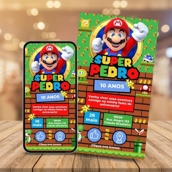 Convite Digital Interativo Mario Bros