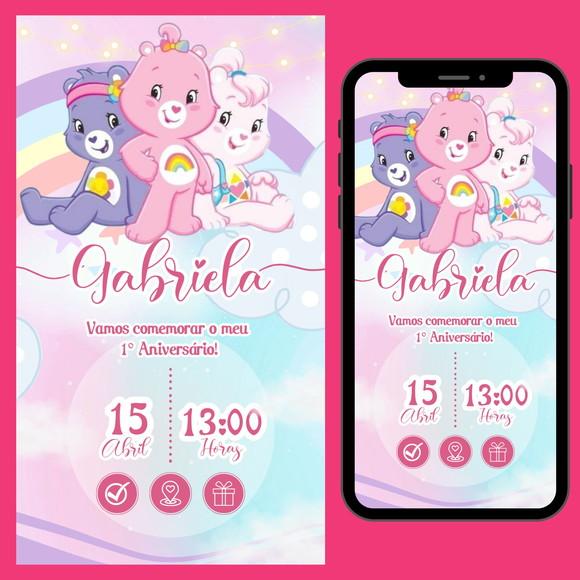 Convite Digital Interativo Ursinhos Carinhosos