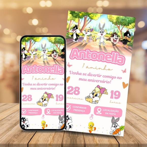 Convite Digital Interativo Looney Tunes
