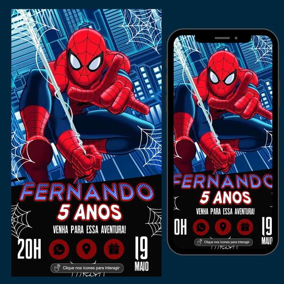Convite Digital Interativo Homem Aranha