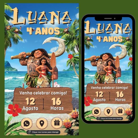 Convite Digital Interativo Moana