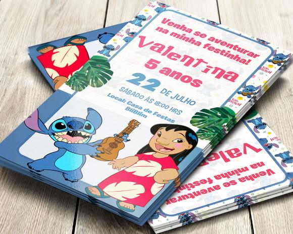 Convite Impresso Lilo e Stitch