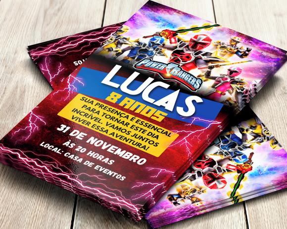 Convite Impresso Power Rangers