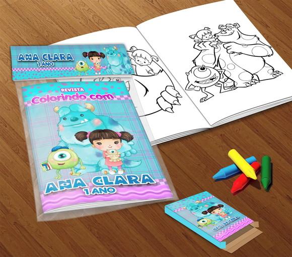 Kit Colorir Monstros Sa Cute (livrinho + Giz de Cera)