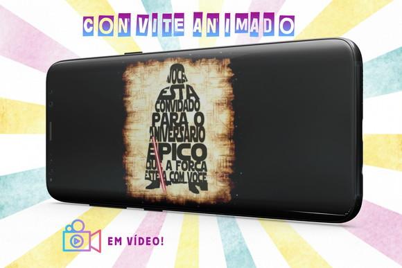 Convite De Aniversário Animado- Star Wars