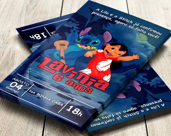 Convite Impresso Lilo e Stitch