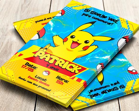 Convite Impresso Pikachu