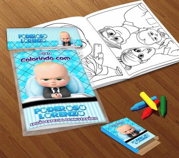 Kit Colorir Poderoso Chefinho (livrinho + Giz de Cera)