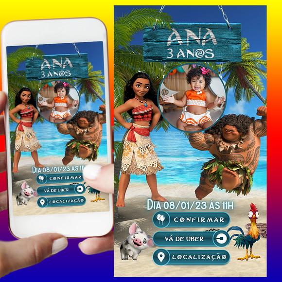Convite Digital Interativo Moana