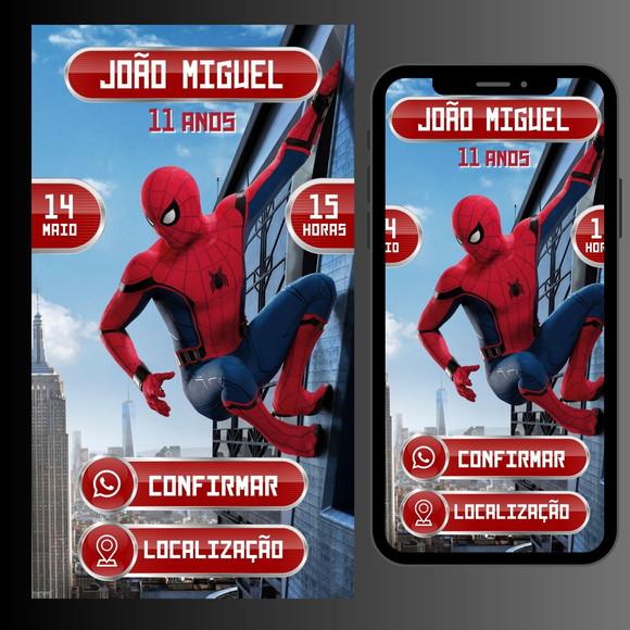 Convite Digital Interativo Homem Aranha