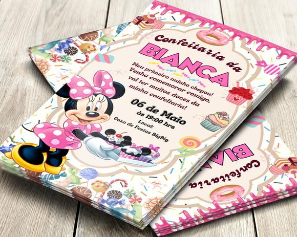 Convite Digital Minnie Confeiteira