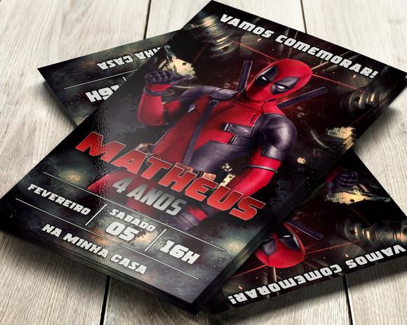 Convite Impresso Deadpool