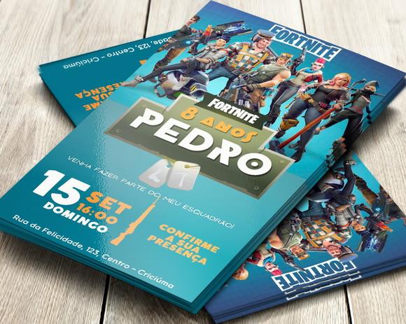 Convite Impresso Fortnite