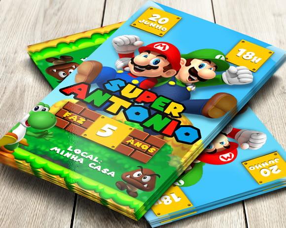 Convite Impresso Super Mario