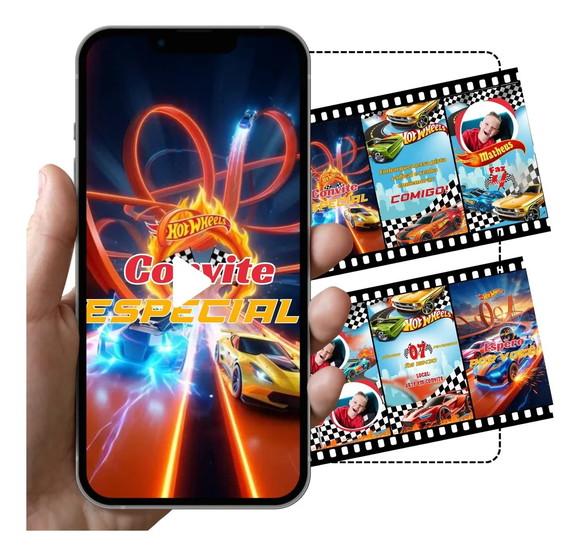 Convite Animado Hot Wheels