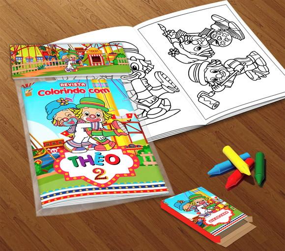 Kit Colorir Patati Patatá (livrinho + Giz de Cera)