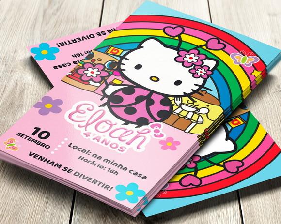 Convite Impresso Hello Kitty
