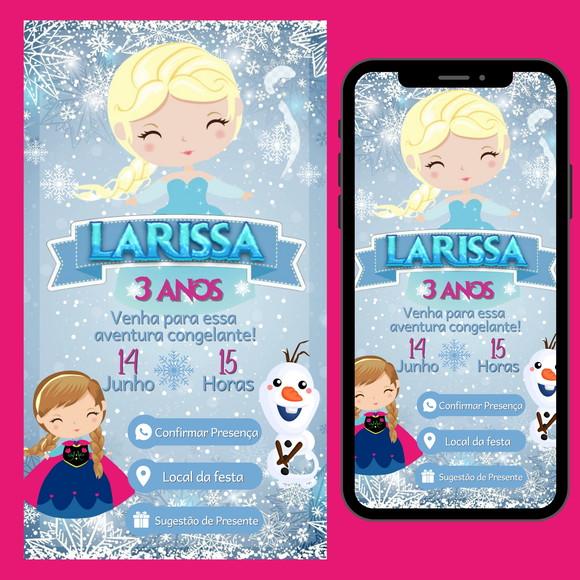 Convite Digital Interativo Frozen Cute