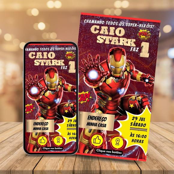 Convite Digital Interativo Homem de Ferro
