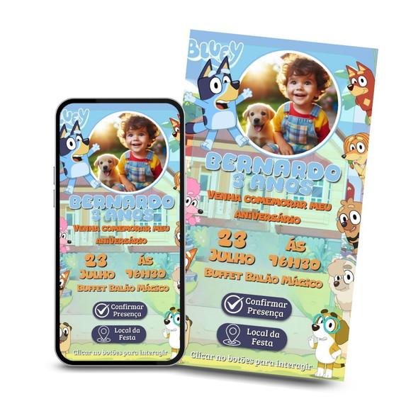 Convite Digital Interativo Bluey