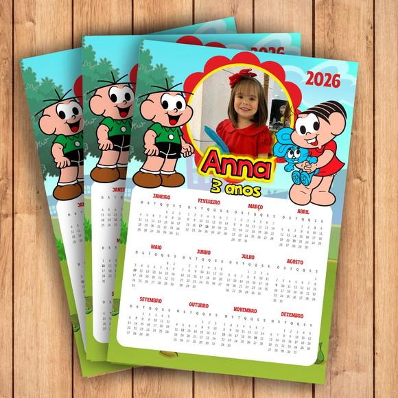 Calendário Turma da Mônica 2026 (imã de Geladeira)