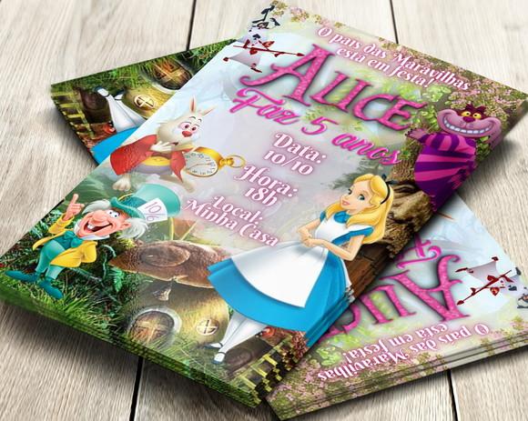 Convite Digital Alice no País das Maravilhas