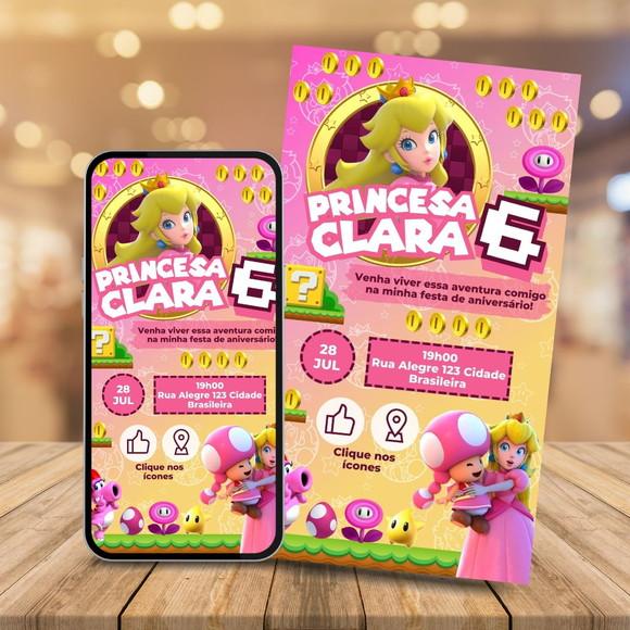 Convite Digital Interativo Princesa Peach