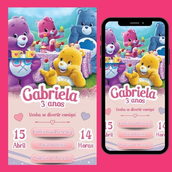 Convite Digital Interativo Ursinhos Carinhosos