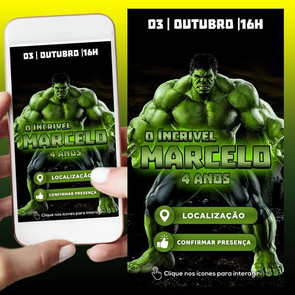 Convite Digital Interativo Hulk