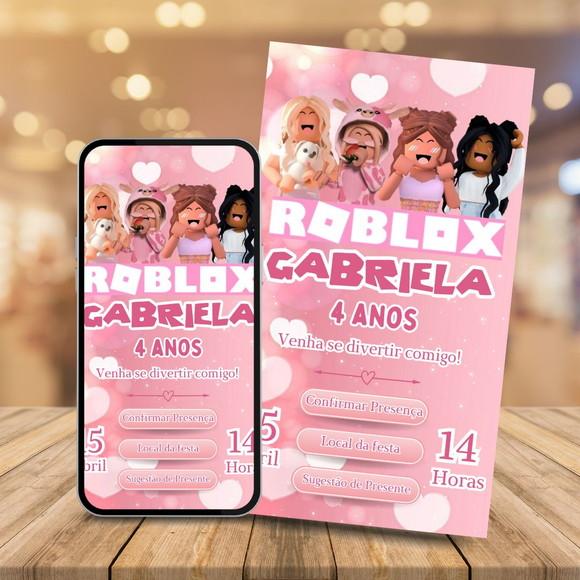 Convite Digital Interativo Roblox Menina