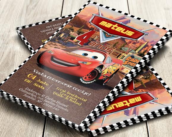 Convite Digital Carros Mcqueen