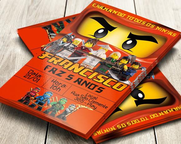 Convite Impresso Ninjago