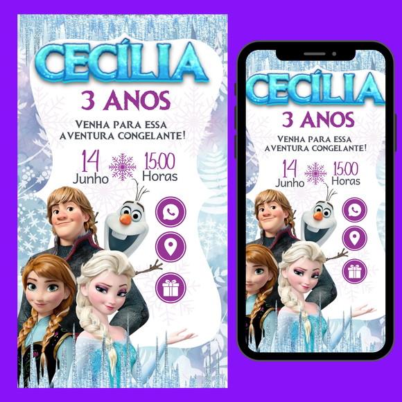 Convite Digital Interativo Frozen